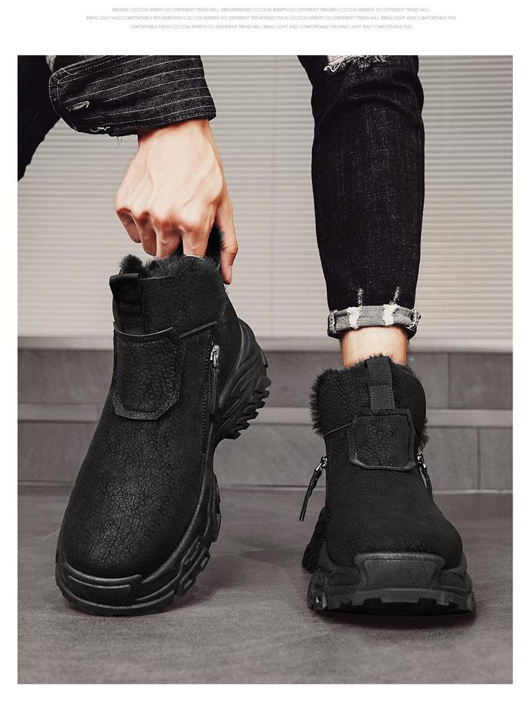 Pánské zimní vysoké nepromokavé sněhule s hřejivou sametovou podšívkou pro outdoor, protiskluzové a pro horolezectví.