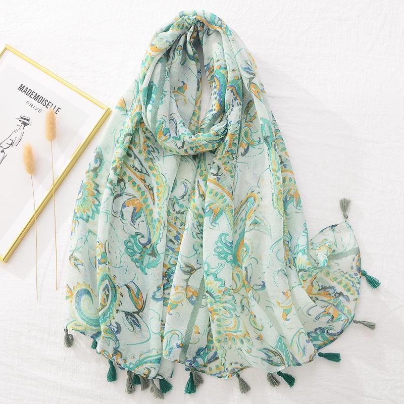 Fashion Wave Striped Patchwork Tassel Viscose Shawl Scarf Lady Print Pashmina Stole Wrap Snood Bufandas Muslim Hijab Sjaal