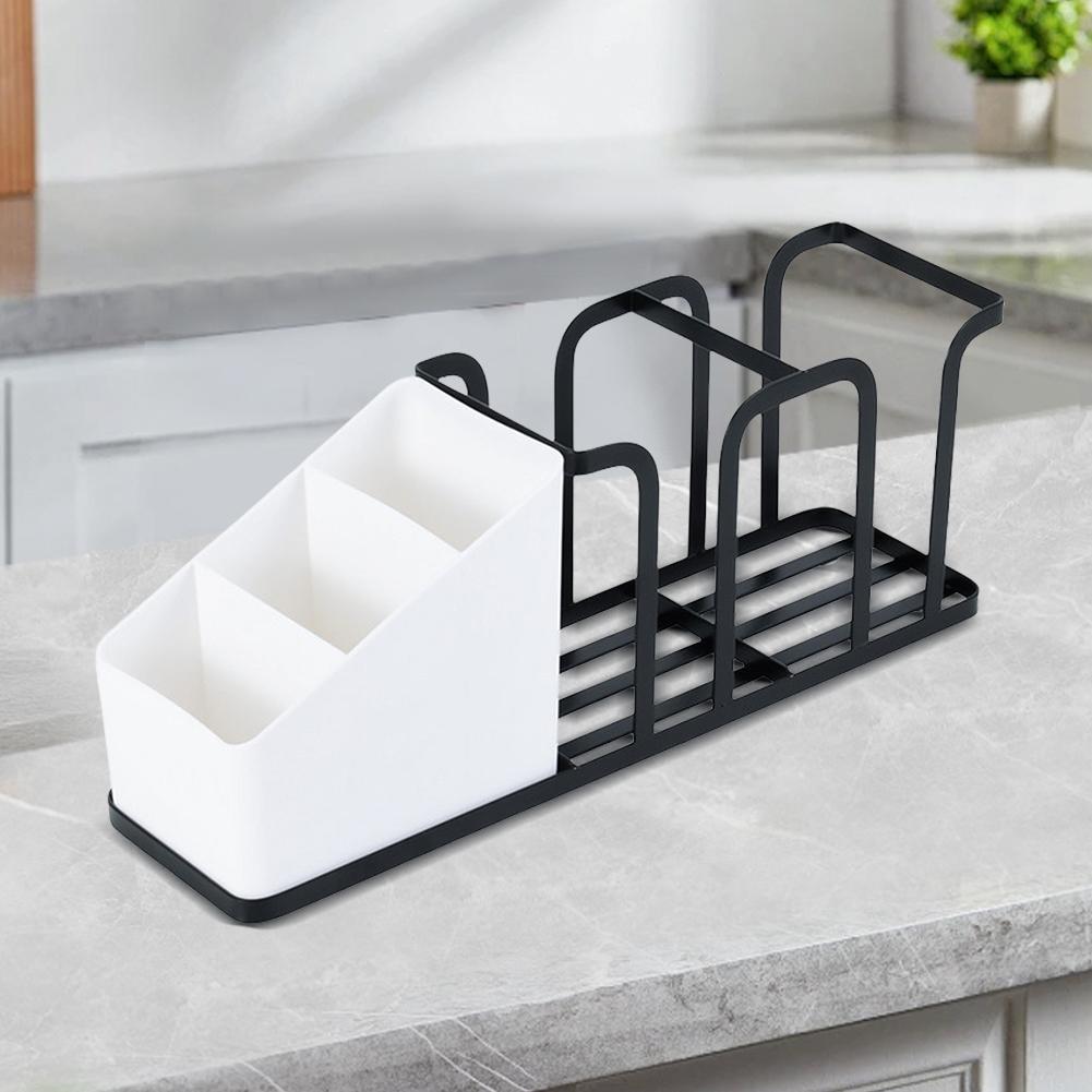 Coffee Tea Condiment Accessories Holder Multifunction Coffee Condiment Storage Rack Space Saving for Kitchen Office Break Room