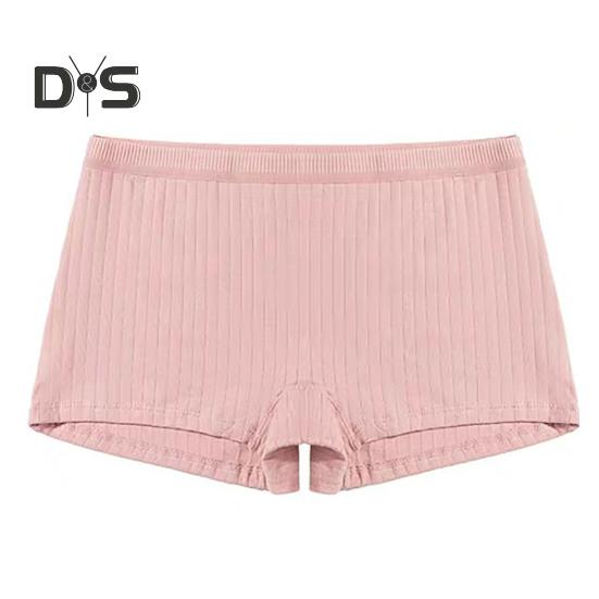 Women Mid Rise Shorts Panties Seamless Solid Color High Elastic Slim Fit Ribbed Safety Shorts Briefs Underpants
