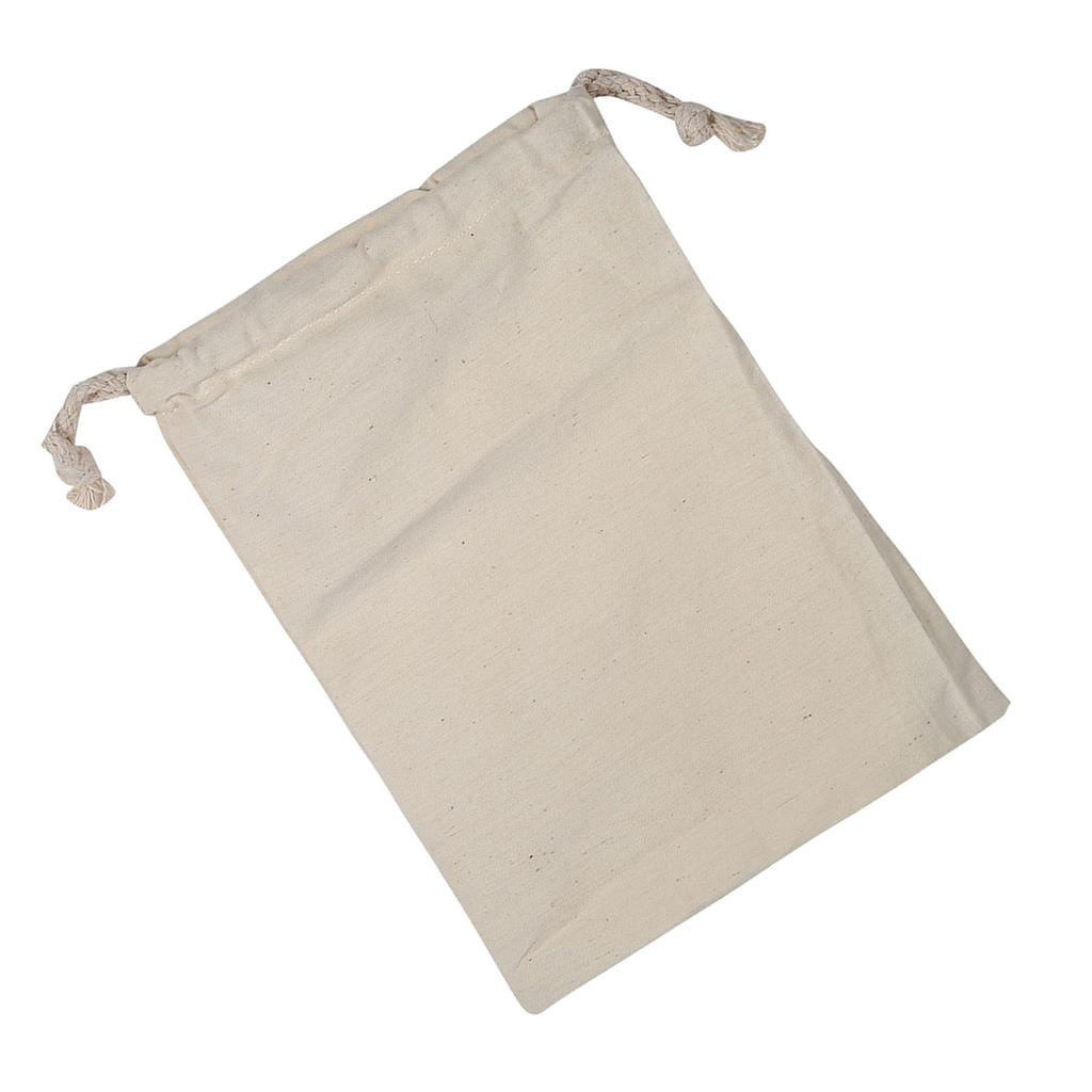 Household Plain Cotton Drawstring Storage Laundry Sack Stuff Bag for Travel Home Use