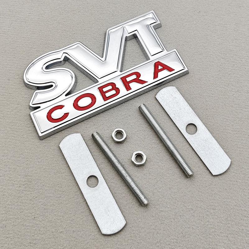 3D Metal Logo SVT COBRA Car Sticker Rear Trunk Badge Front Grille Emblem For Ford Mustang Shelby GT500 GT350 F150 GT Accessories