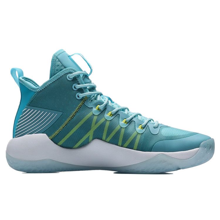 Li Ning Combat Hi Sonic Shock Absorption Anti-Slip Durable Mid-Top Basketball Shoes Men Basketball Shoes Blue White ABAR059-2