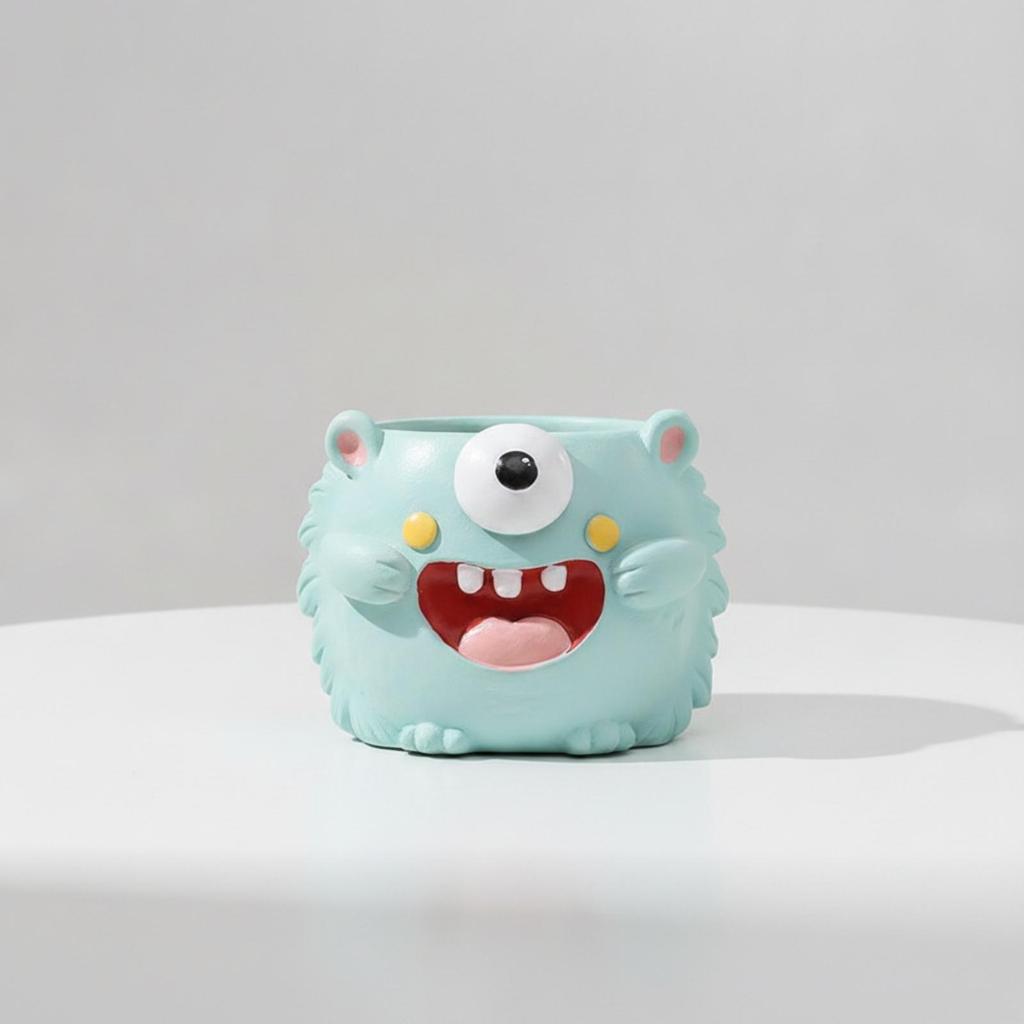 Cartoon Monster Planter Space-Saving Animal Shaped Present-Ready