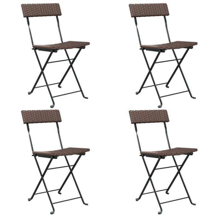 VidaXL Lot de 4 Chaises de Bistrot Pliantes, Sièges de Terrasse, Chaises de Balcon, Meubles de Patio Extérieur, Résine 3152115