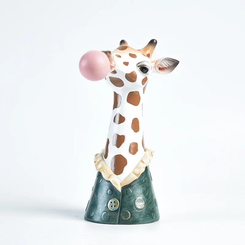 Zebra Giraffe Blowing Bubbles Creative Art Vase Artificial Flower Vase Dried Flower Vase Living Room Table Art Home Decor