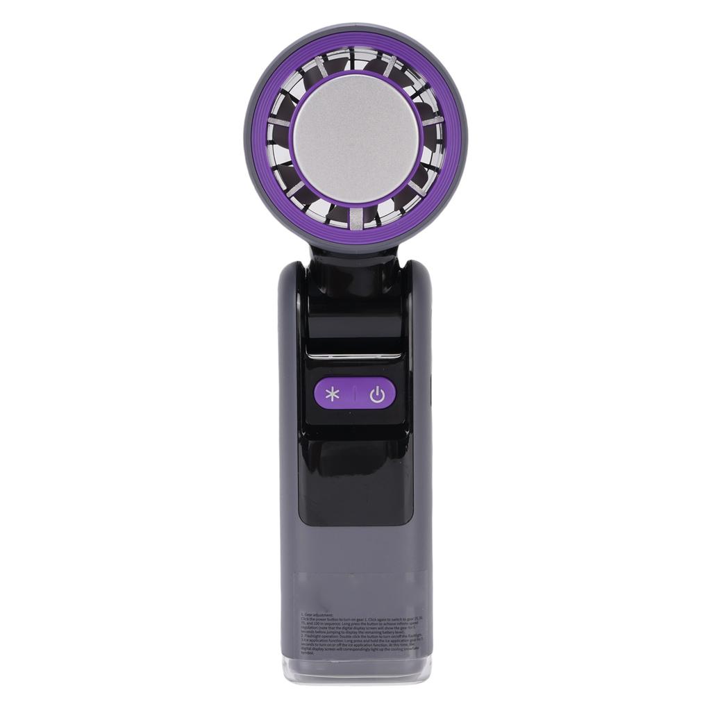 Ice Cooling Hand Fan Ice Cooling Handheld Fan LED Light Rechargeable 4000mAh 100 Speed LED Digital Display for Travel