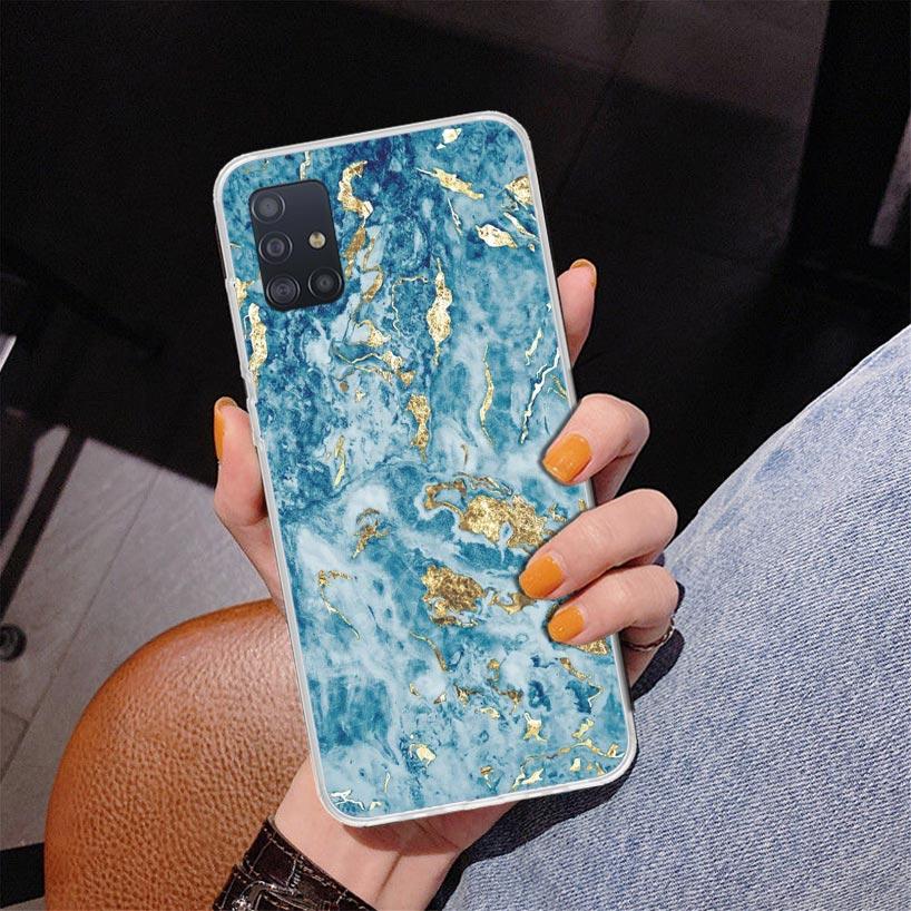 Fashion Gold Pink Geometric Marble Phone Case For Samsung Galaxy A52 A32 A22 A12 A51 A31 A50S A30S A20S A10S Note 20 Ultra 10 Pl