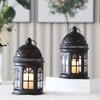 JHY DESIGN 2-Piece Set Candle Holders, 21cm, Stylish Indirect Lighting, Hanging Candle Lantern, Antique Metal Tealight Candle Holder, for Garden, Hall