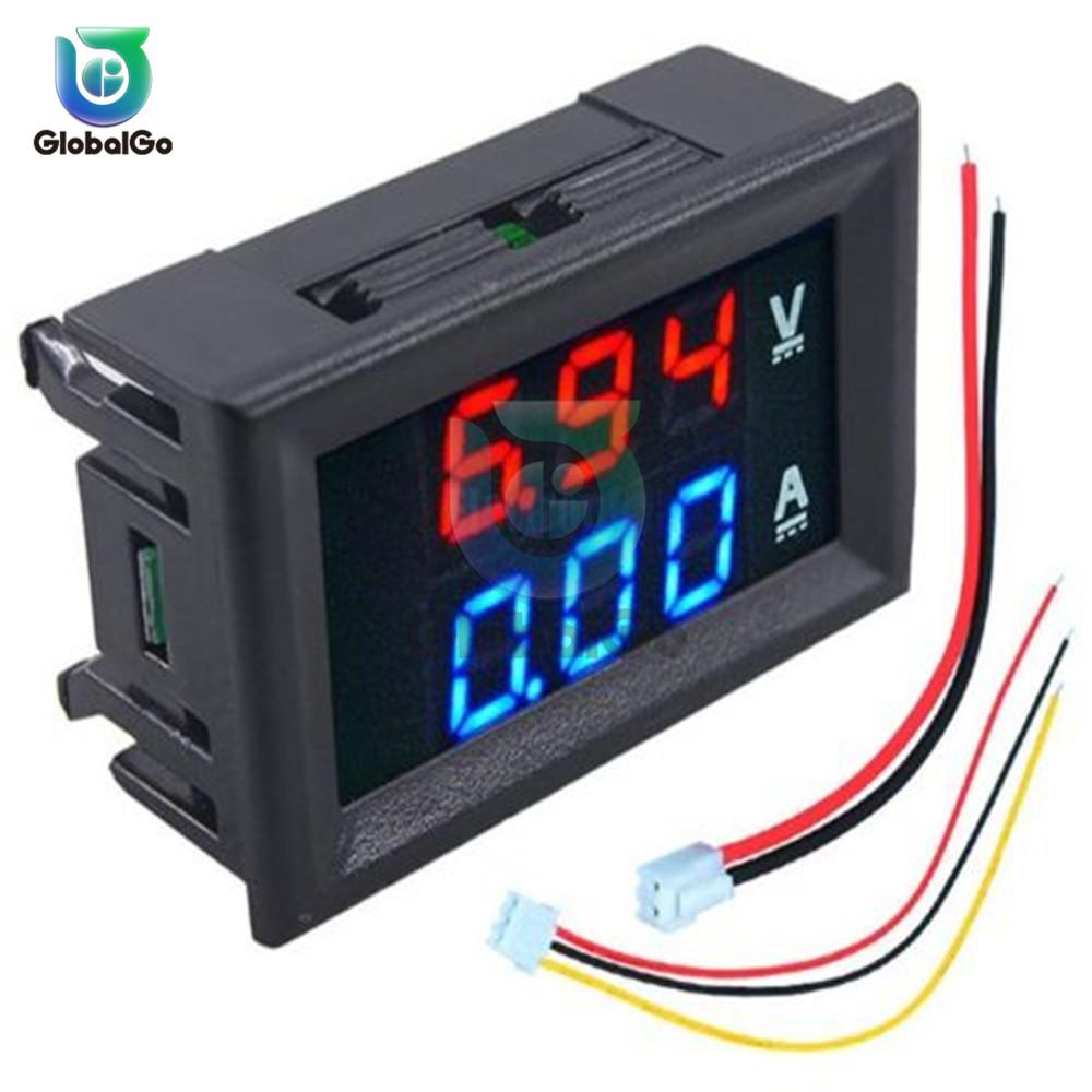 

Mini Digital Voltmeter Ammeter DC100V 10A Panel Amp Volt Voltage Current Meter Tester Blue Red Dual LED Display Voltmeter Tool 10A&DC100V