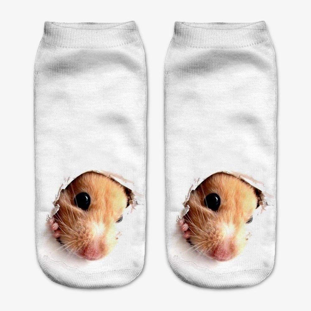 New Fashion 3D Printed Mouse Totoro Socks Funny Kawaii Women Cute Animal Fitness Hamster Sokken Dropship