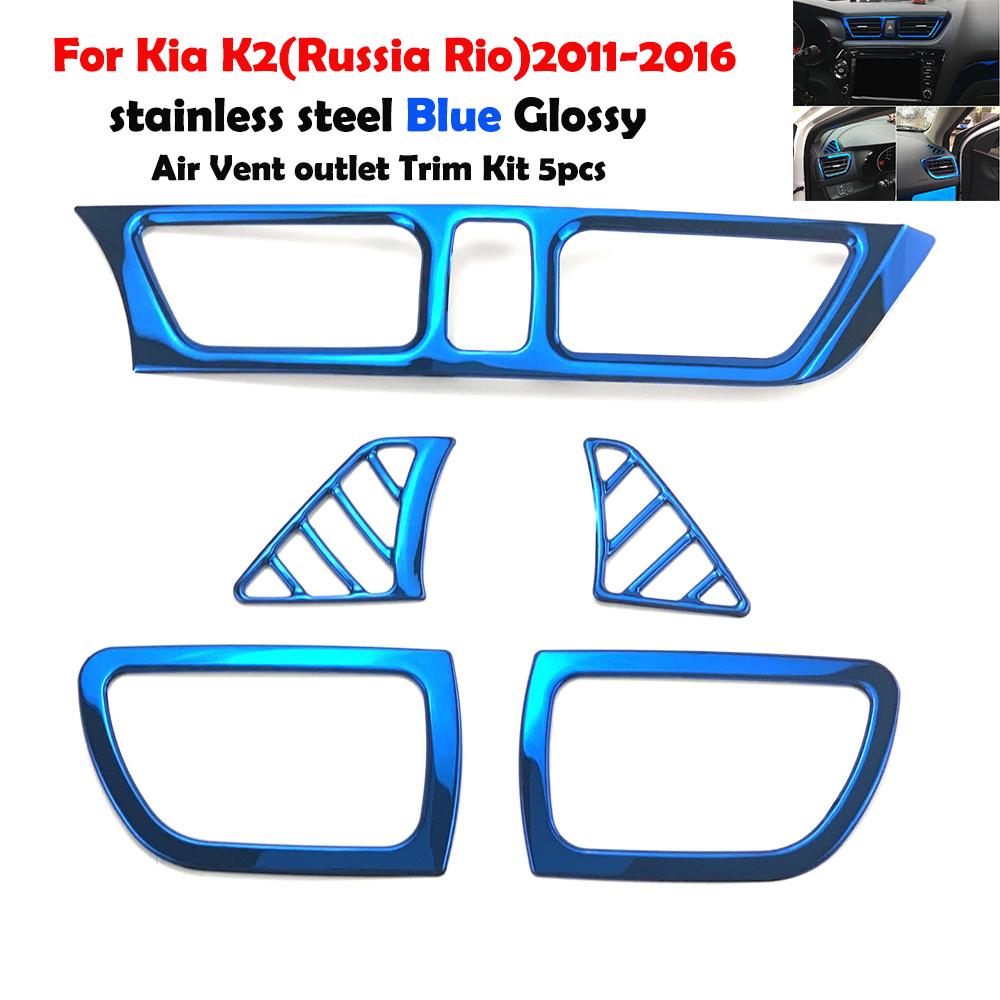 For Kia K2 Rio 2011-16 Car-styling Interior Center Dashboard Outlet Widow Lift Door Handle Gear Shifter Turn Light Trim Sticker