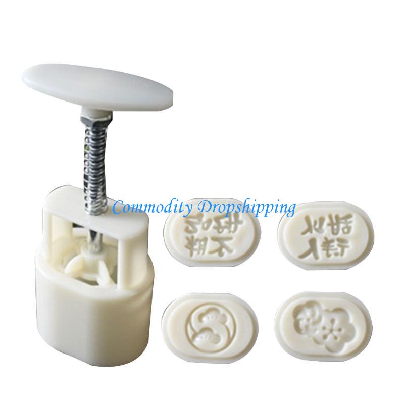 Y5JC 11 Different Shapes Plastic Mooncake Stamps Mooncake Moulds DIY Baking Accessories Kitchen Tool for Mid-Autumn Festival