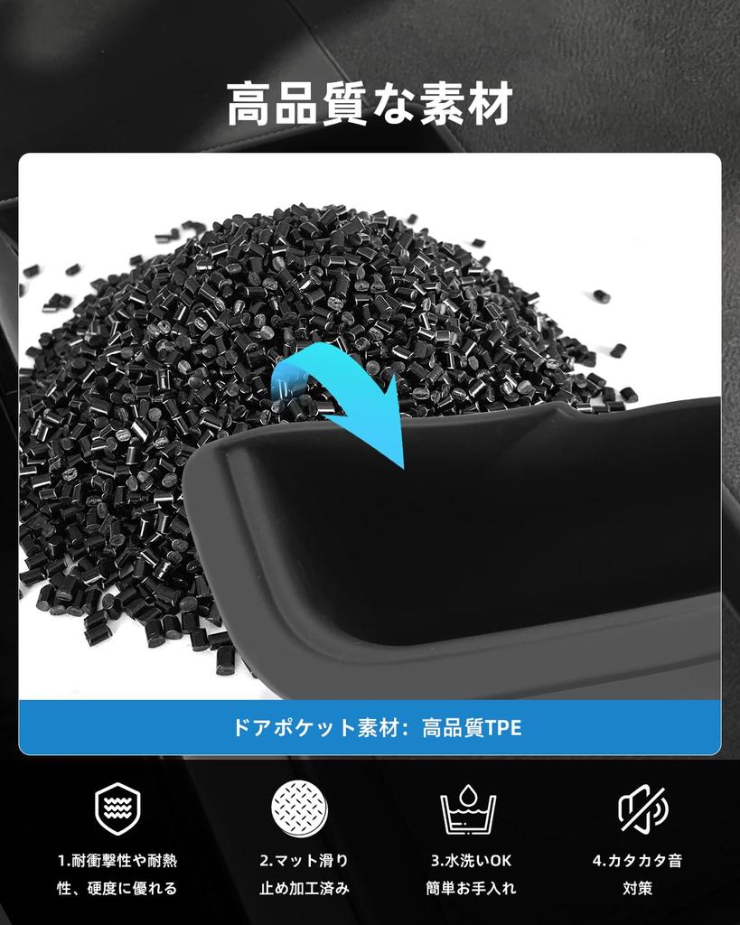 LANGBEAN Door Handle Pockets for Mazda and Front and Rear Door Storage Interior Custom Mazda Storage with Rubber Set of 4 CX-60 CX-80, Boxes, Parts,