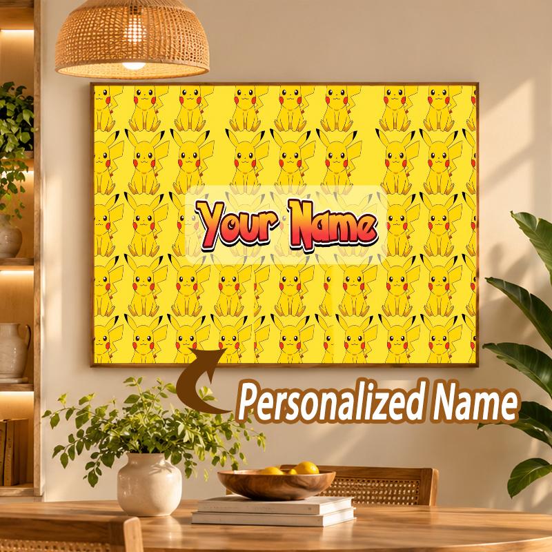 Pikachu Custom Name Diamond Painting Personalized 5D Full Drill DIY Diamond Art Home Decor