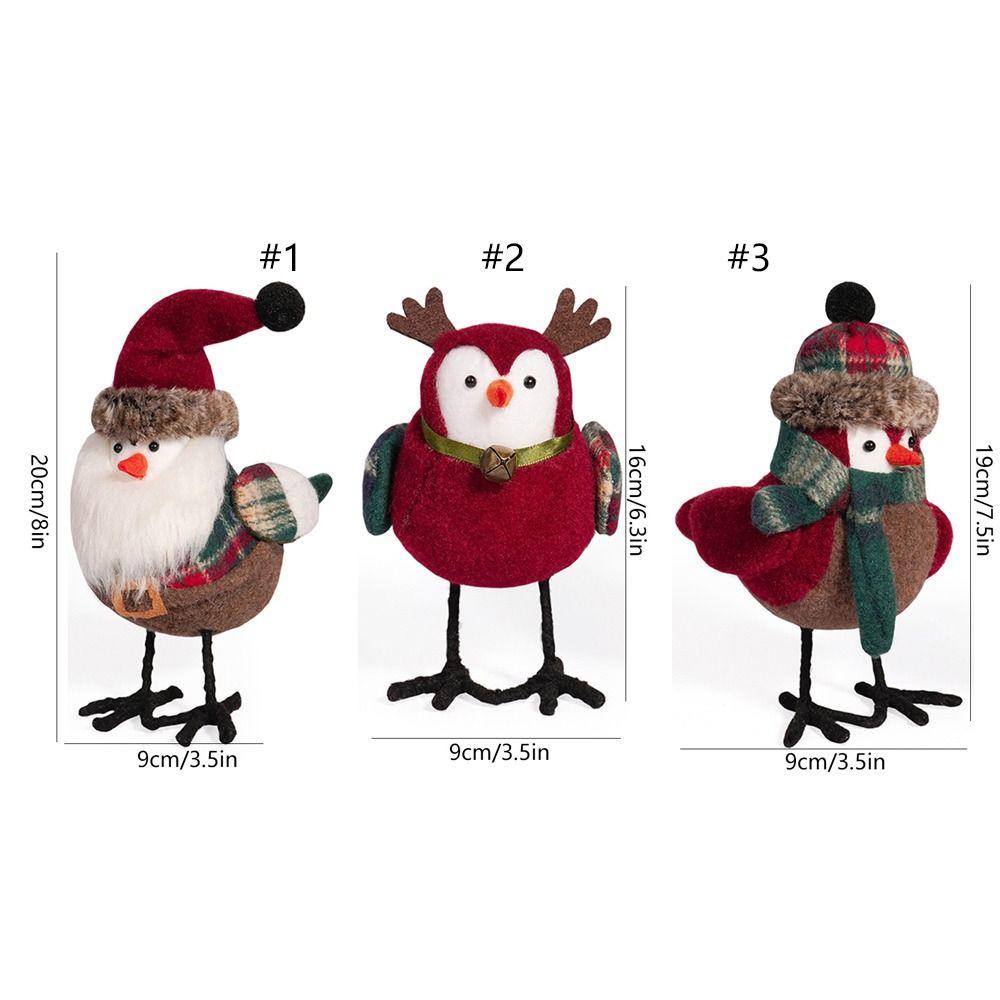 Cute Santa Claus Bird Decorations Handmade Merry Christmas Decor Party Favors