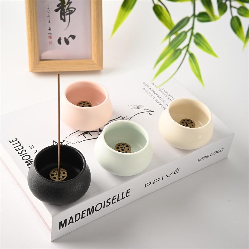 Handmade Japanese Zen Ceramic Incense Burner - Small, Ideal for Sandalwood & Agarwood Aromatherapy or Tea Ceremony
