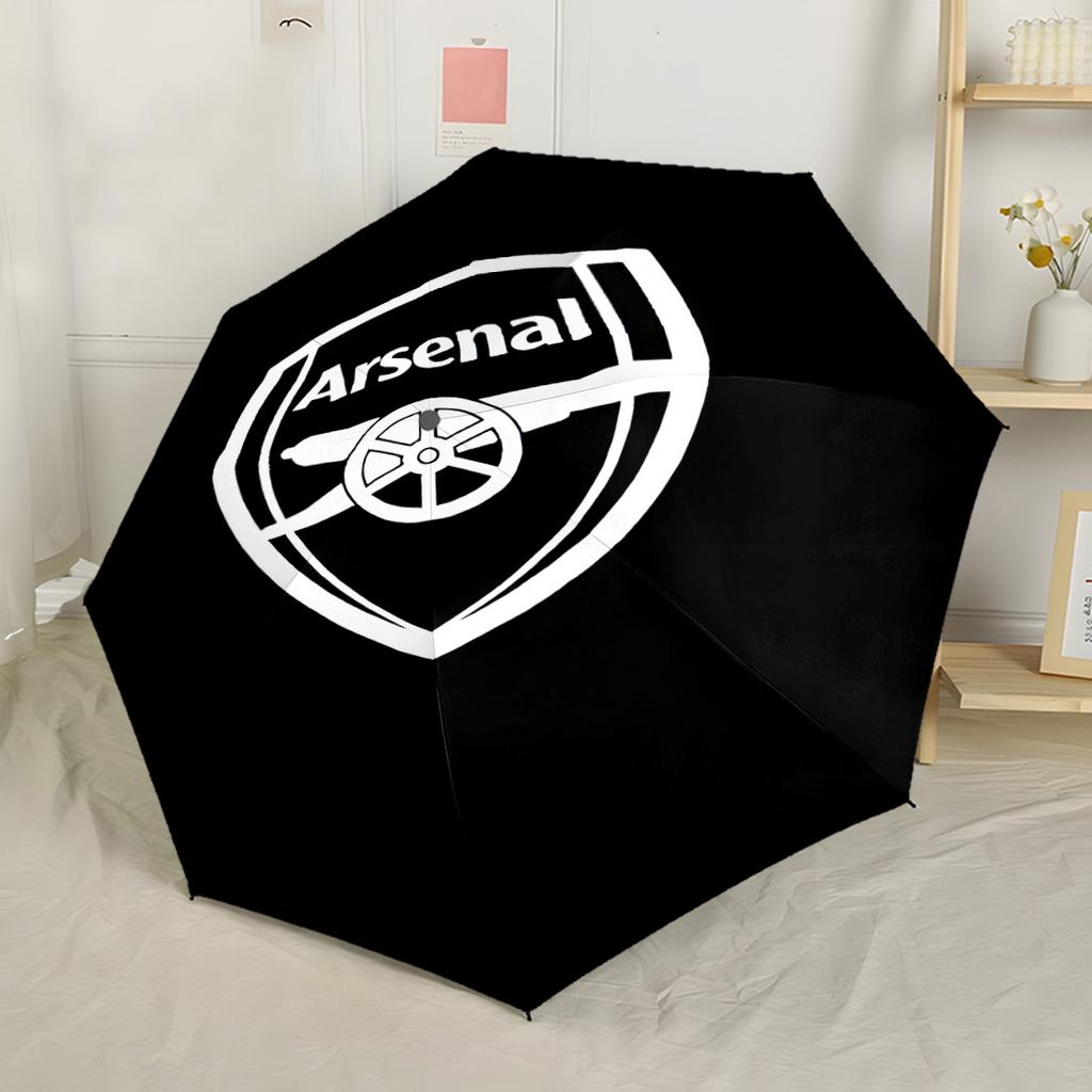 Arsenal Football Club Crest Automatic Umbrella Retractable Design with 8-Rib Durability Compact Design Travel Essential Compact Folding Umbrella