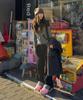 Dilleiopeu Peach Skin Check Roll-Up Pants [Brown]
