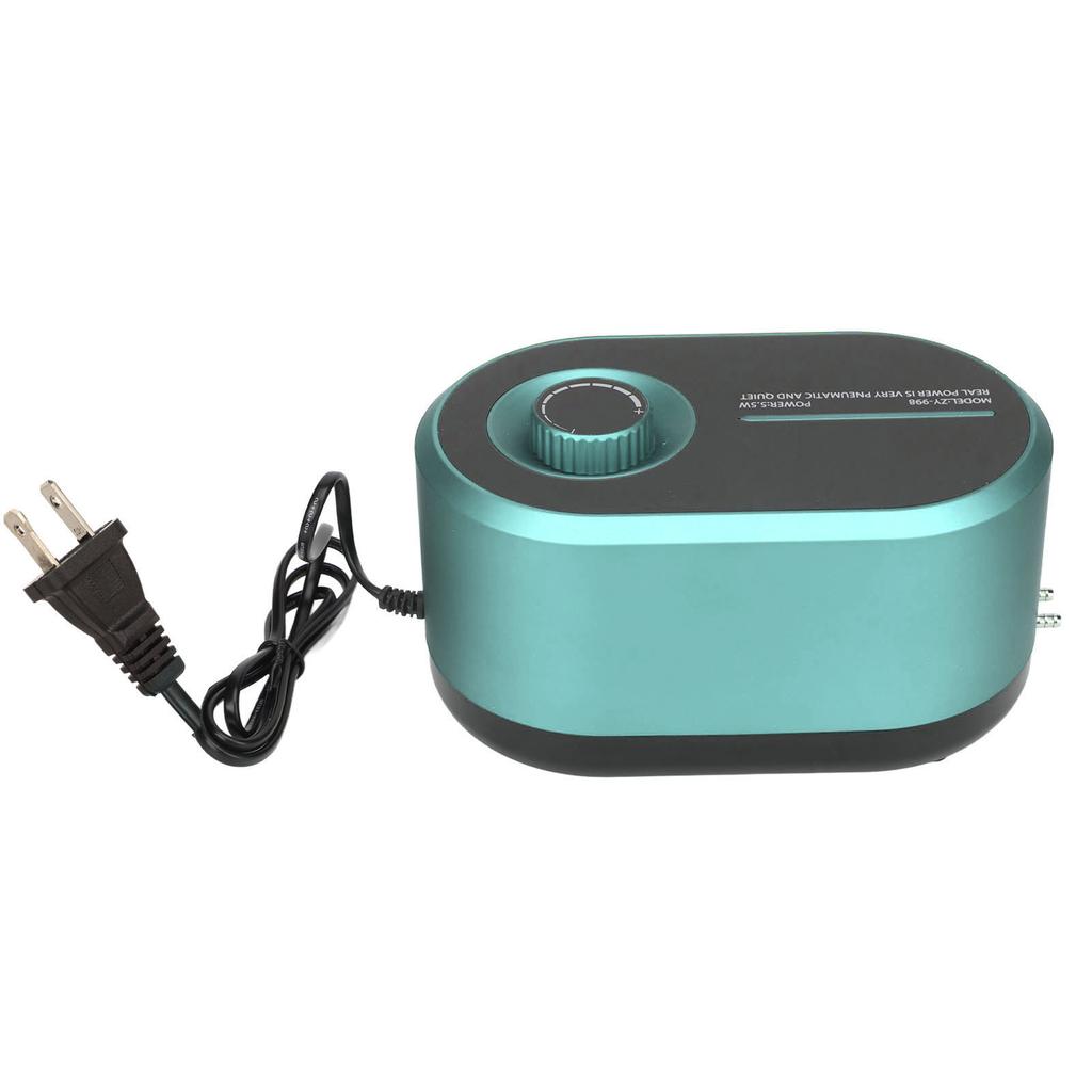 Sauerstoffpumpe für Aquarien mit zwei Ausgängen, leise, einstellbar, Luftpumpe für Aquarien mit Ausströmerstein, Luftschlauchprüfung