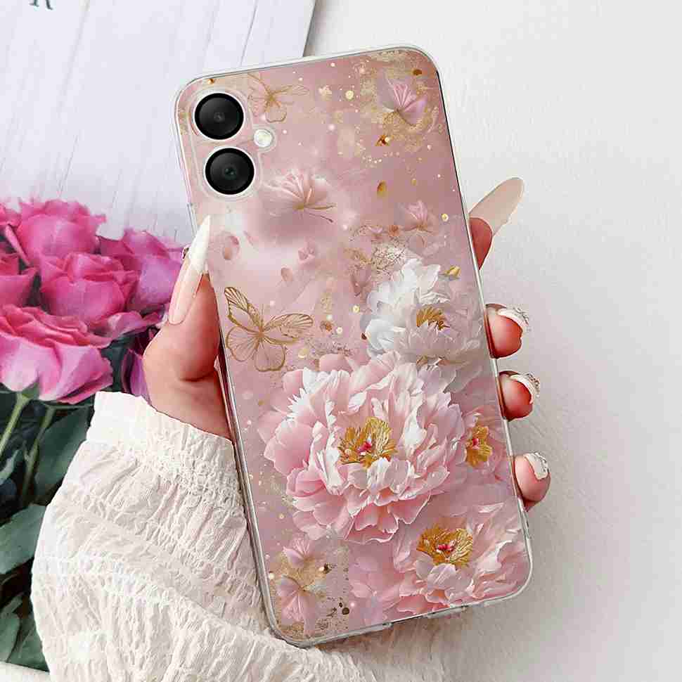 For Samsung Galaxy A06 Case A065F A065M Fashion Girls Flowers Soft Silicone Back Cover For Samsung A06 A05 SamsungA05 Case