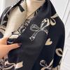 Women New Elegance Bow Print Scarf  Winter Warmer Pashmina Two-Sided Scarves Female Shawls Thick Blanket Wraps Foulard Scarf