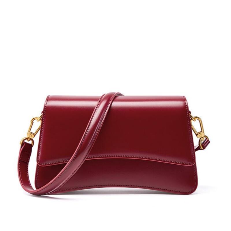 

underarm cowhide Genuine leather handbags women vintage shoulder bag female luxury bags womens high quality 22X7X13CM бордовый