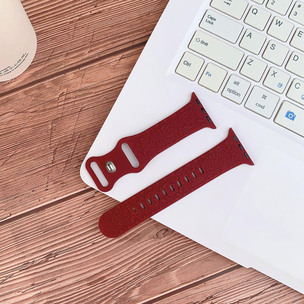 Engraved Strap for Apple watch band 45mm 44mm 42mm 49mm 40mm 41mm Silicone Bracelet Correa iWatch Series 8 9 7 6 5 4 3 Ultra SE
