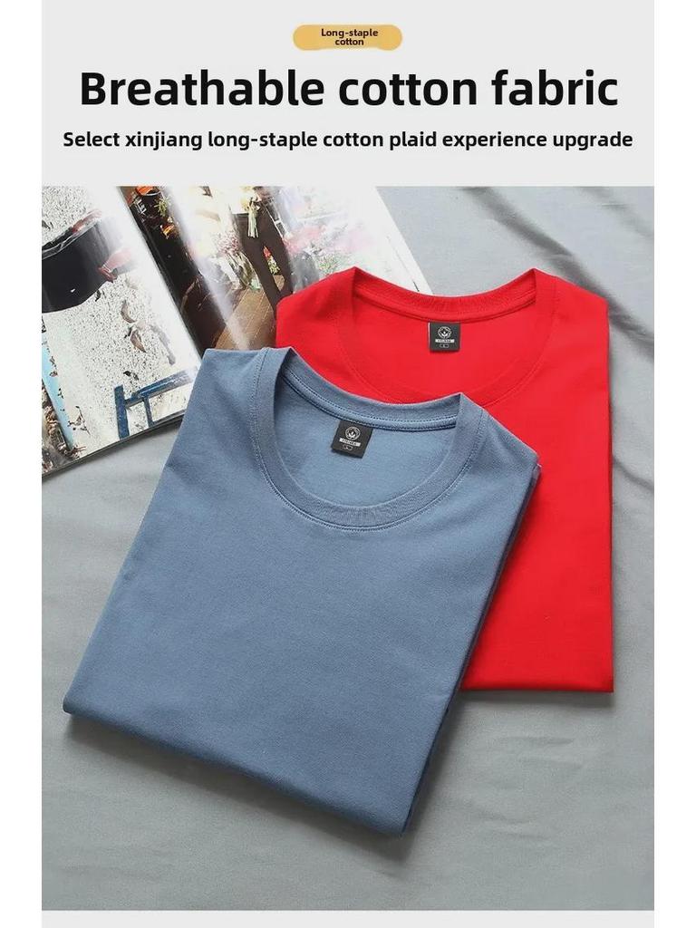 Camiseta de Algodón de Manga Corta para Hombre y Joven de Corte Holgado 2024