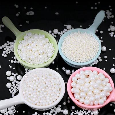 100G 2mm/4mm/6mm/8mm Weiße Perlen Kugeln Streusel Backstreusel Cupcake Dekorationen Hochzeitstorte Nur zur Dekoration