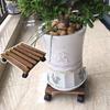 Wooden Plant Stand with Wheels 40 Kg Load Capacity Rolling Plant Caddy Multipurpose Flowerpot Stand with 360° Lockable Casters