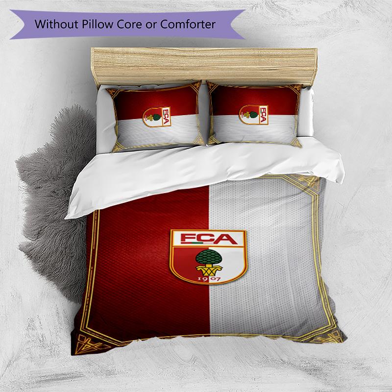 FC Augsburg FC Printed 3PCS Bedding Set Breathable Duvet Cover with Pillowcases Decorative Bed Linen for Bedroom Home