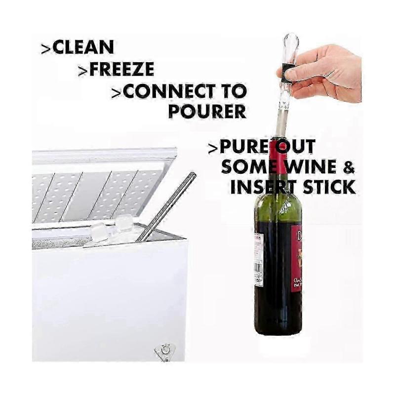 2PCS Stainless Steel Wine Chiller Stick, Rapid Wine Cooler & Aerator, Portable Wine Bottle Chiller for Red & White Wine
