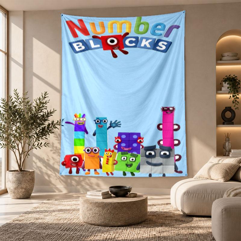 Decorative Tapestry,Numberblocks Printed Wall Art, Lightweight Wall Hanging For Bedroom Background