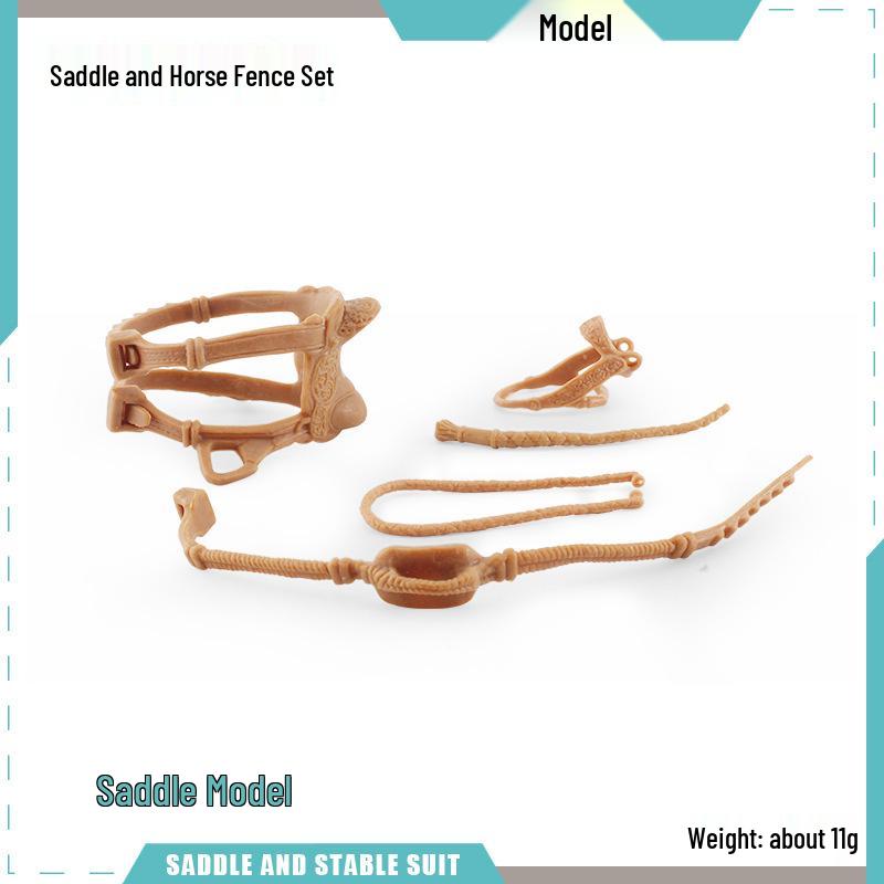 Cross-Border Horse Farm Scene Decor Set: Saddle, Fence, Pavilion & Trough Models