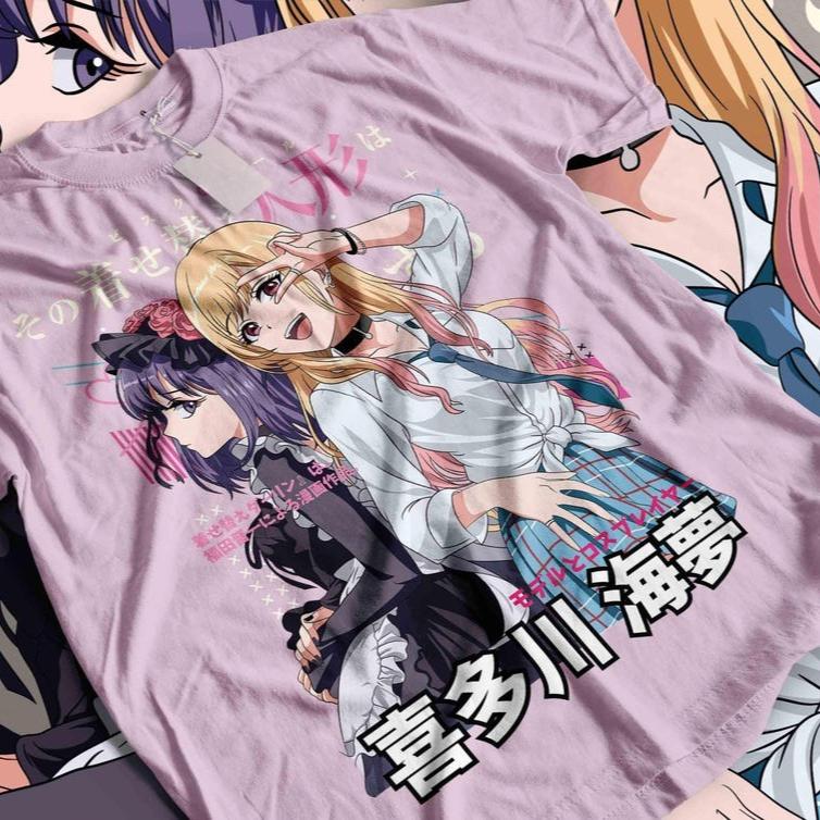 Hot Sale Summer 90s Vintage Anime Tee My Dress-Up Darling Marin Kitagawa Saju Juzu Graphic Tee Gothic Cotton Oversized T-Shirts
