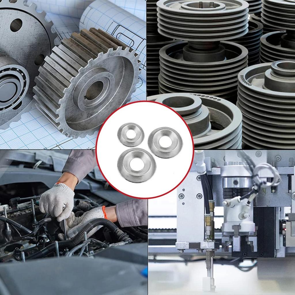 VKKM - #6/# 8/# 10/# 12 Conical Solid Countersunk Gasket, Concave Convex Conical Gasket, 160/320 Pieces of 304 Stainless Steel