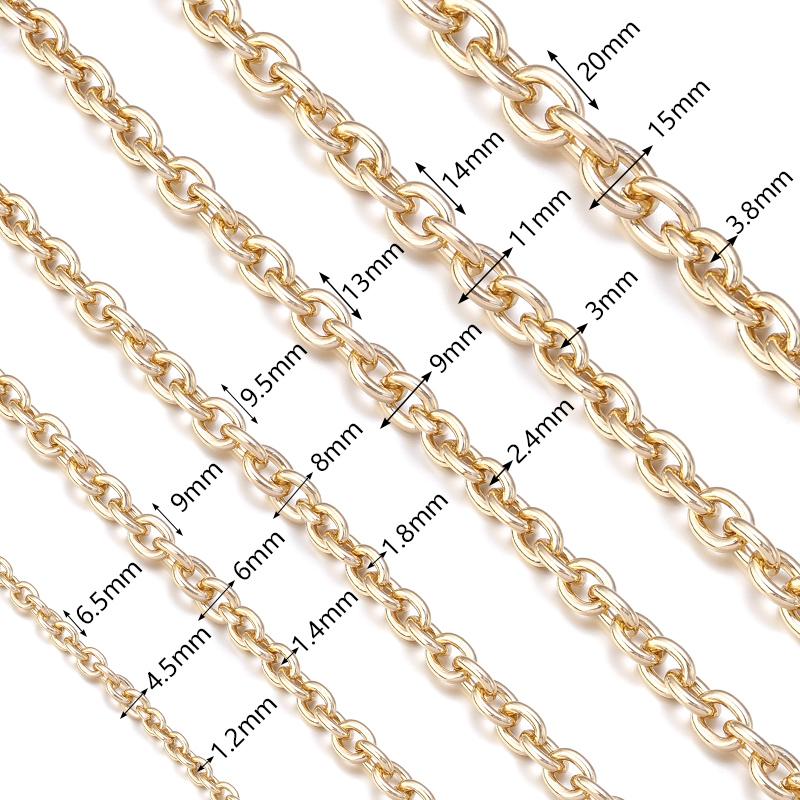 5 Yards/Roll Metal Aluminum Chain O-Shaped Chains for Jewelry Findings Bracelet Necklace Clothing Accessories Supplies