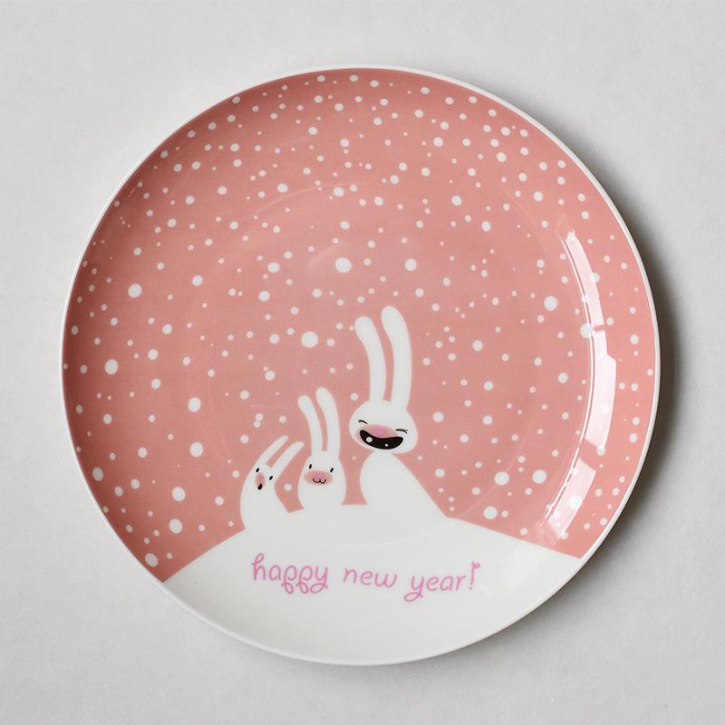 

Christmas Dinner Plate Set For Breakfast Cake Snack Food Table Decorations Kitchen Utensil Natal Gift 8 Inch Aa