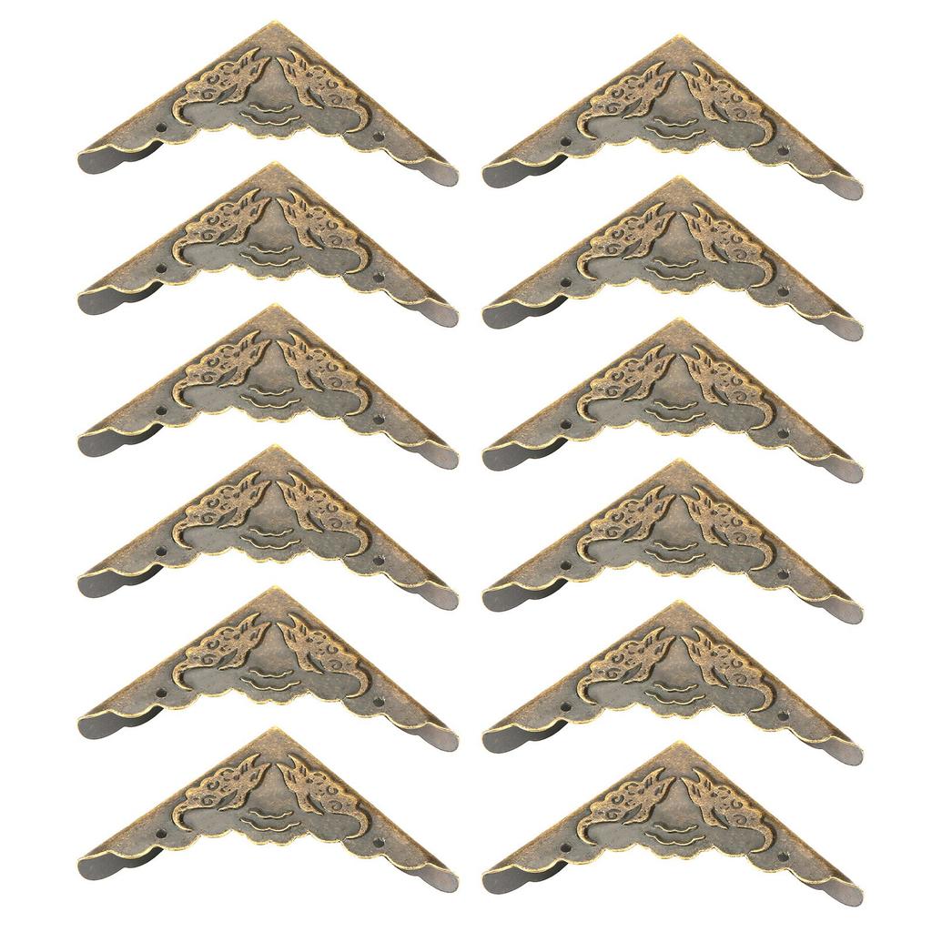 Vintage Iron Corner Decor Protector, 12 Pieces, Wooden Box  , with Nails, Small Body, Suitable for Wooden Box, Jewelry Box