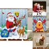 High Quality Christmas Shower Curtain Waterproof Bathroom Decoration Santa Claus