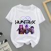 K-POP Saja Boys Print Short-Sleeved Spring Family Clothing for Boys and Girls Cute Cotton T-shirt for Boys and Girls
