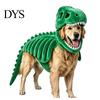 Vtipný dinosauří obleček Kostým kostlivce pro mazlíčka, Halloweenský obleček pro psa, Měkký teplý cosplay kostým pro psy kočky, Doplněk oblečení pro koledování