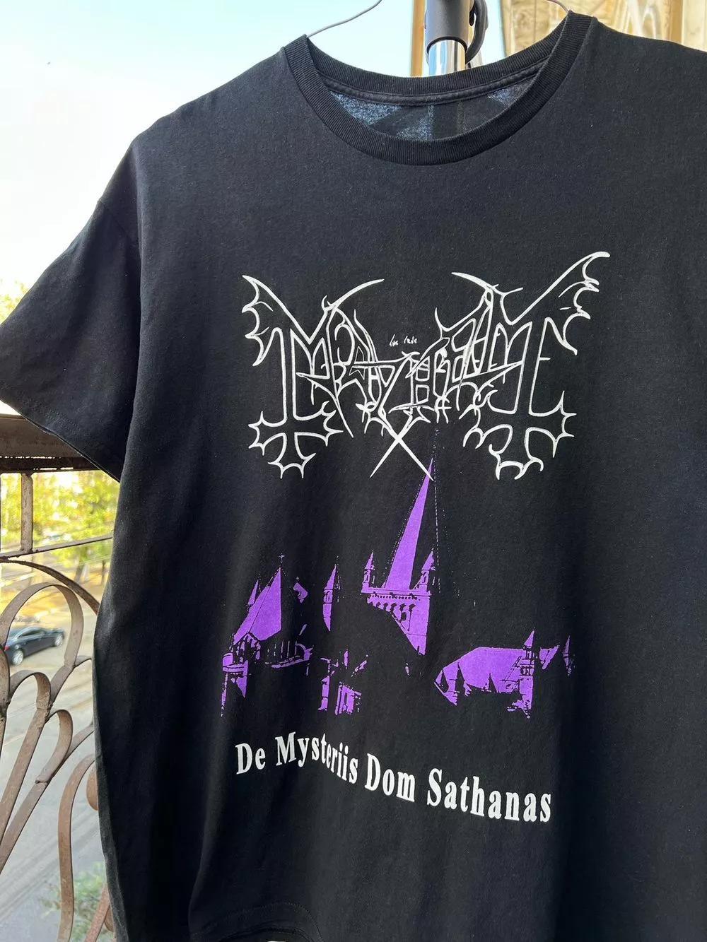 

Summer New Men s T-Shirt 90 s Mayhem De Mysteriis Band Black Short Sleeve Retro Fashion Unisex Short Sleeve Top 4XL