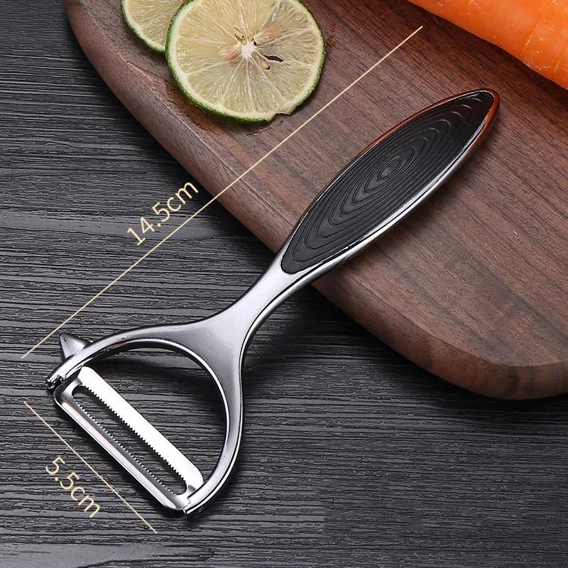 Stainless Steel Vegetable Peeler Ergonomic Multi-Function Kitchen Tool for Potato Carrot Fruit with Non-Slip Grip Durable Blade