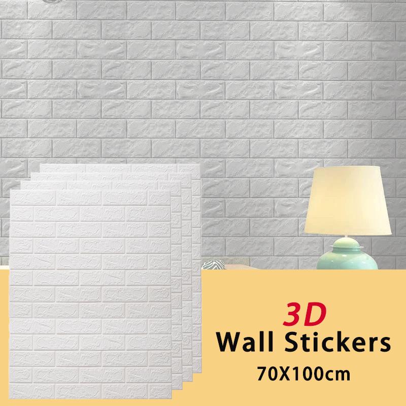 70X100cm Neutral Solid Color 3D Wall Sticker Self Adhesive Removable Wall Covering for Home Interior Decor