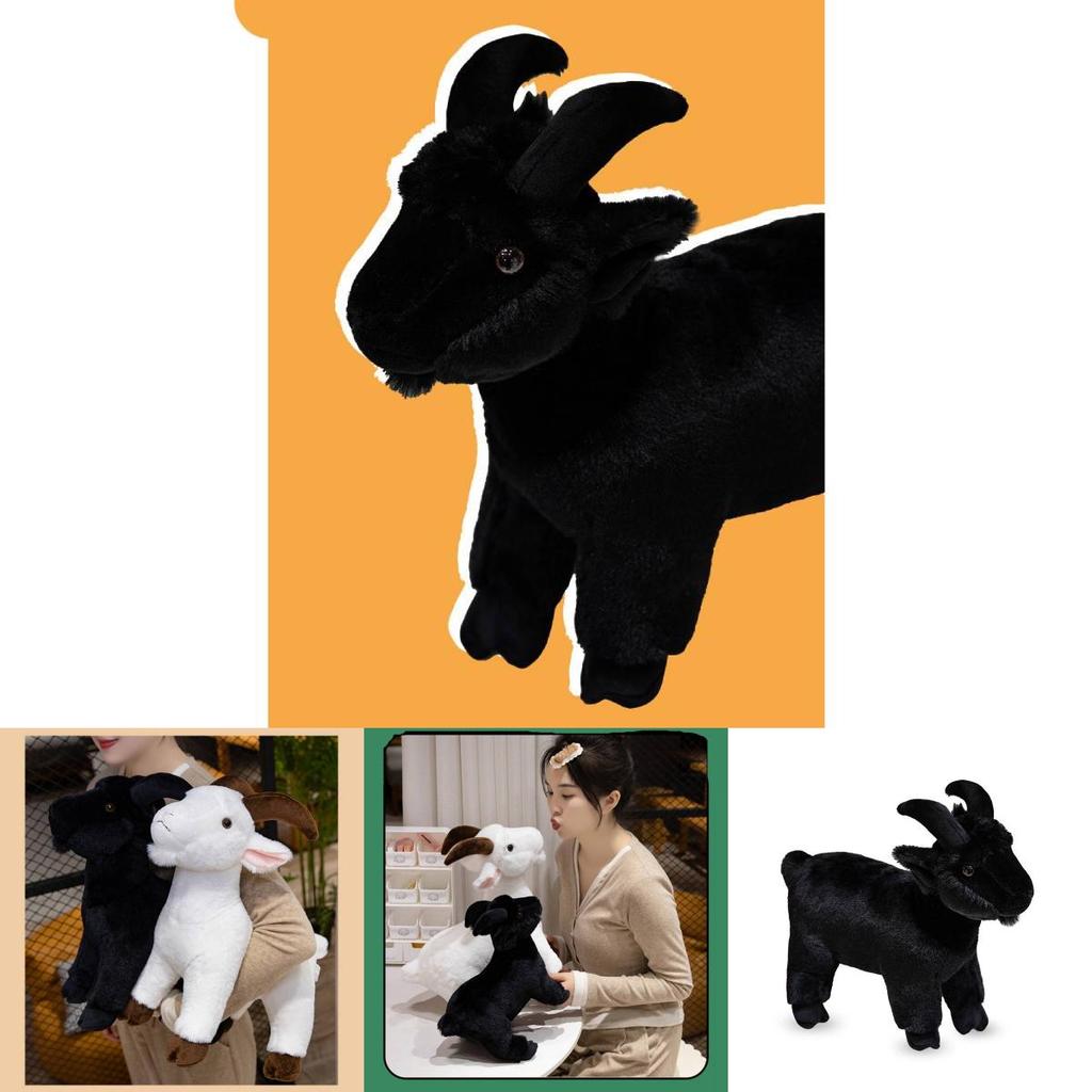 Cute New Little Goat Plush Doll Stuffed Toy Cross-border Hot Sale Black And White Sheep Zodiac Sheep Wholesale