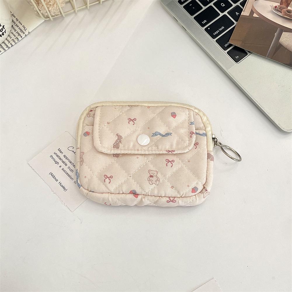 Cute Cartoon Floral Quilted Multifunctional Bag: Organizer, Document Holder, Coin Purse, Card Holder