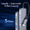 Aluminum USB Type C Hubs With HDTV Output USB Port And Memory Card Reader For Computers