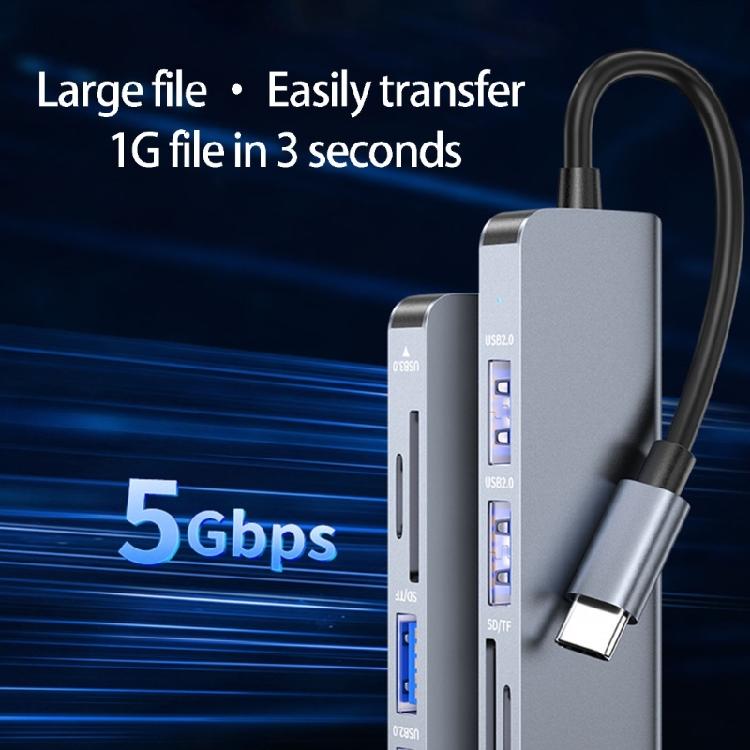Aluminum USB Type C Hubs With HDTV Output USB Port And Memory Card Reader For Computers